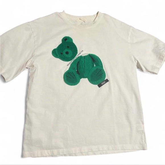 Other - Unique One-Of-A-Kind Men’s T-Shirt with 3D Fuzzy Green Teddy Bear Design Size L